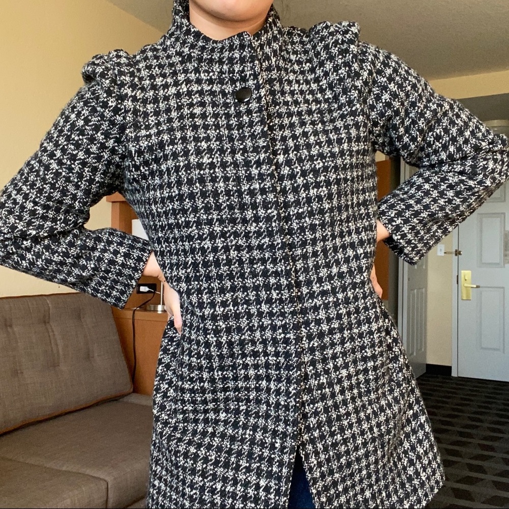 Vintage Houndstooth Wool Coat